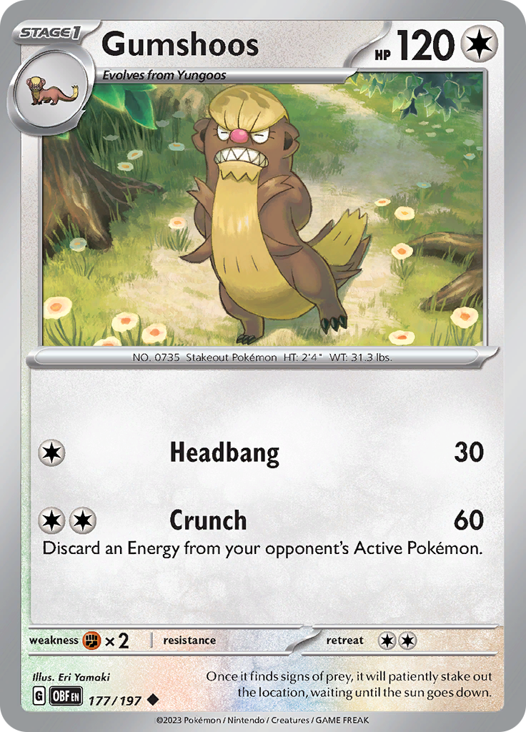 Gumshoos (177/197) [Scarlet & Violet: Obsidian Flames] | Jomio and Rueliete's Cards and Comics