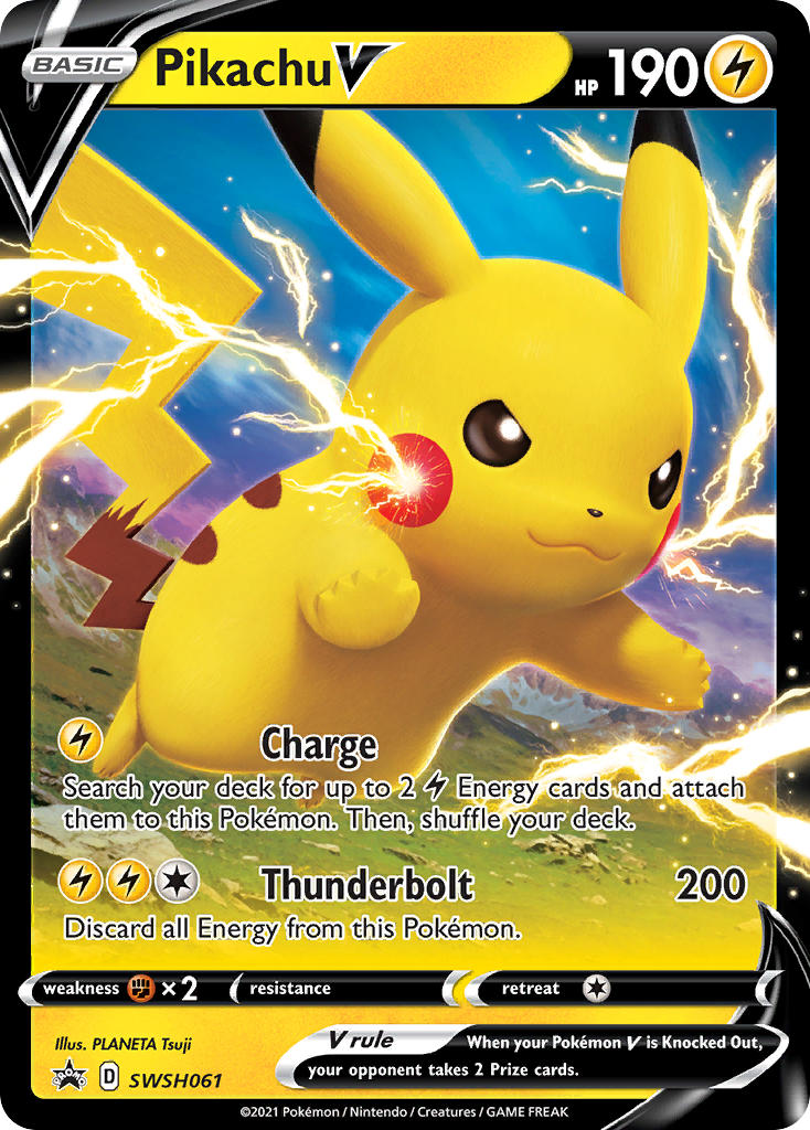 Pikachu V (SWSH061) (Jumbo Card) [Sword & Shield: Black Star Promos] | Jomio and Rueliete's Cards and Comics