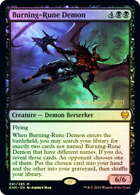 Burning-Rune Demon [Kaldheim Prerelease Promos] | Jomio and Rueliete's Cards and Comics