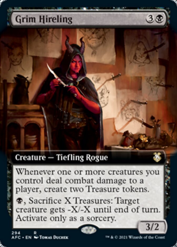 Grim Hireling (Extended Art) [Dungeons & Dragons: Adventures in the Forgotten Realms Commander] | Jomio and Rueliete's Cards and Comics