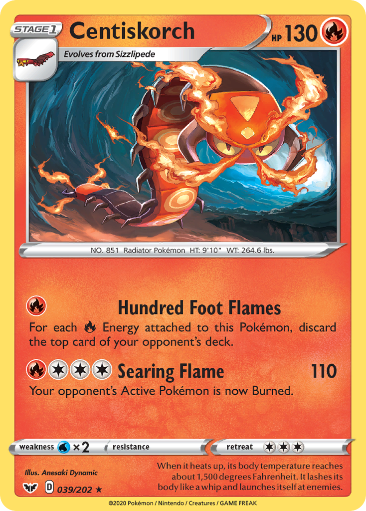 Centiskorch (039/202) [Sword & Shield: Base Set] | Jomio and Rueliete's Cards and Comics