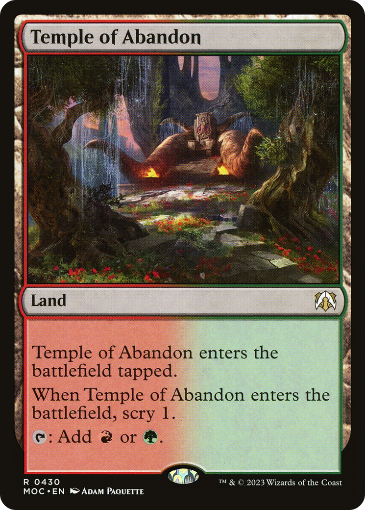 Temple of Abandon [March of the Machine Commander] | Jomio and Rueliete's Cards and Comics