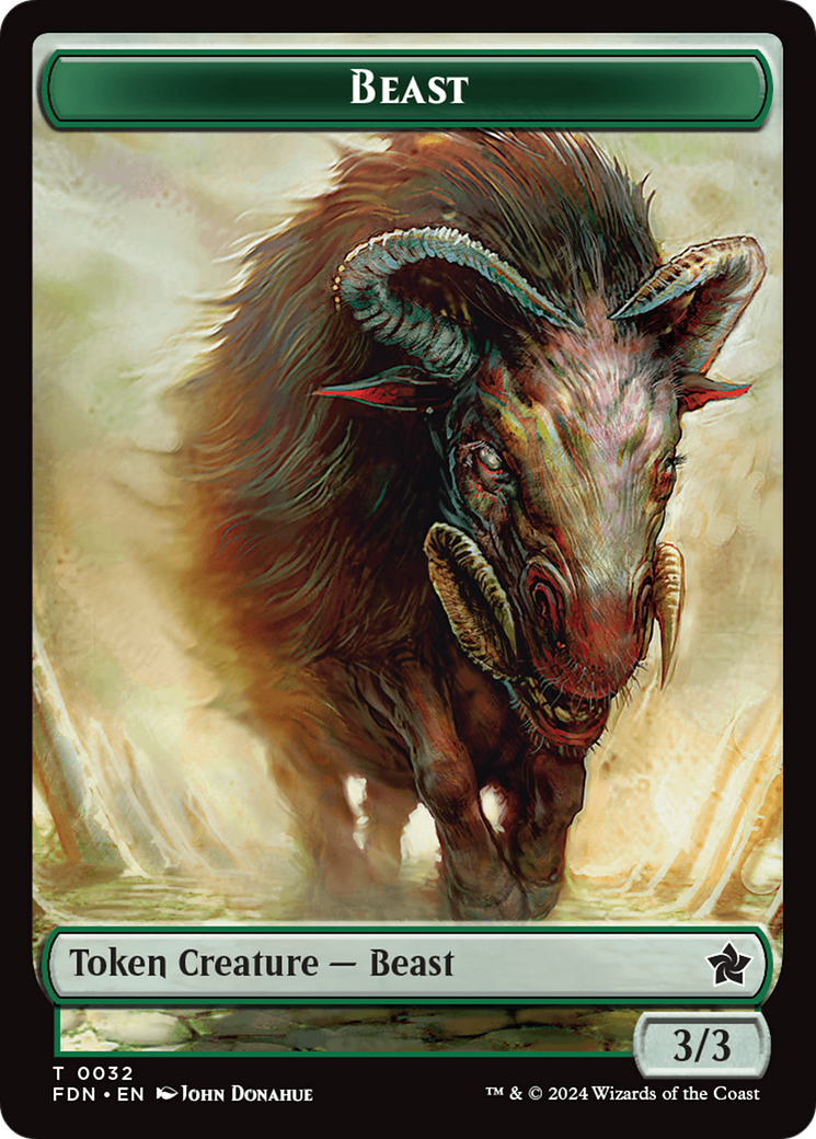 Dog // Beast (0032) Double-Sided Token [Foundations Tokens] | Jomio and Rueliete's Cards and Comics