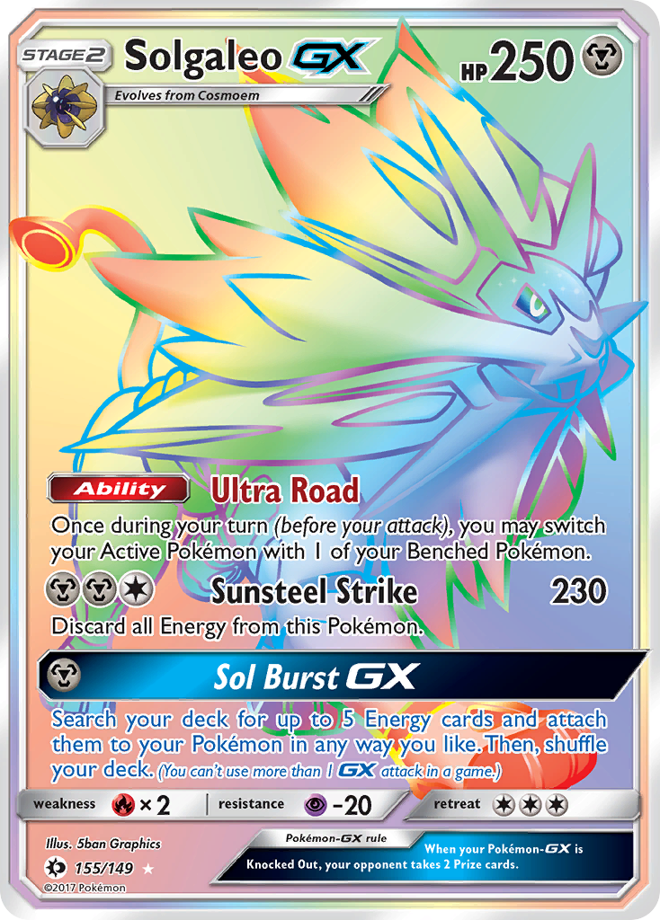 Solgaleo GX (155/149) [Sun & Moon: Base Set] | Jomio and Rueliete's Cards and Comics