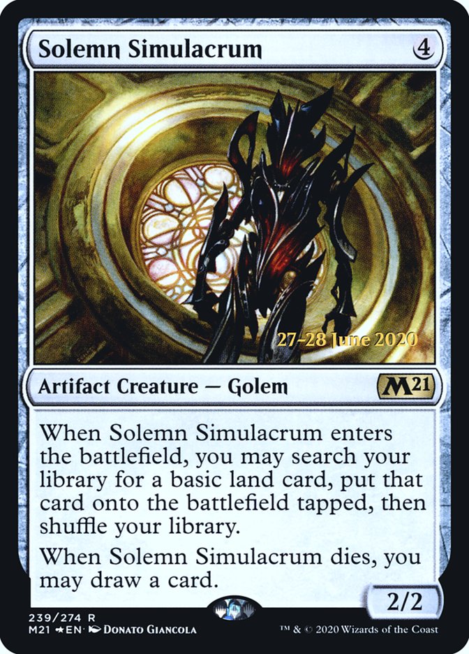 Solemn Simulacrum [Core Set 2021 Prerelease Promos] | Jomio and Rueliete's Cards and Comics