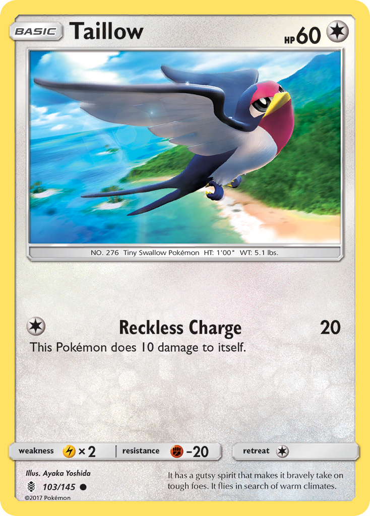 Taillow (103/145) [Sun & Moon: Guardians Rising] | Jomio and Rueliete's Cards and Comics
