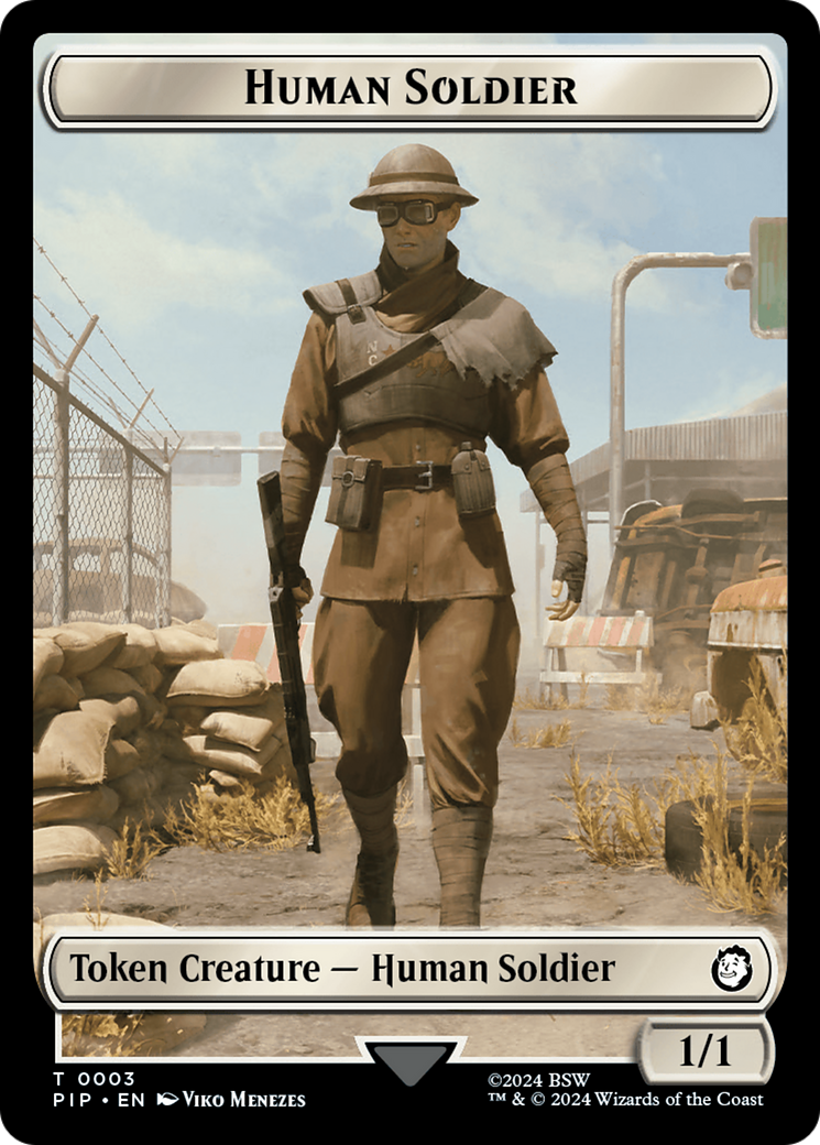 Treasure (0019) // Human Soldier Double-Sided Token [Fallout Tokens] | Jomio and Rueliete's Cards and Comics