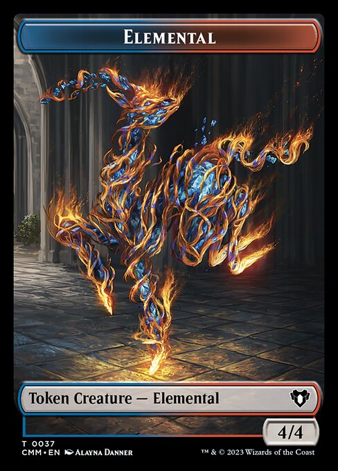 Treasure // Elemental (0037) Double-Sided Token [Commander Masters Tokens] | Jomio and Rueliete's Cards and Comics