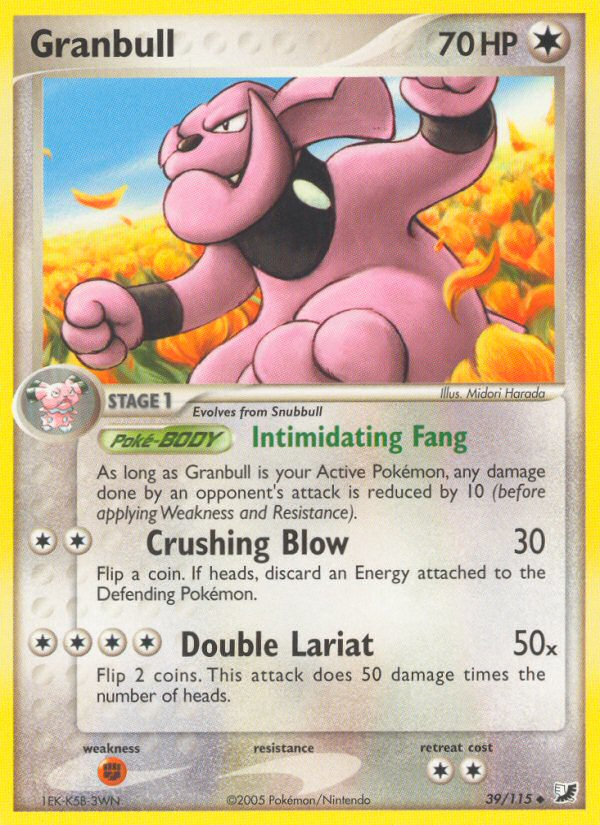 Granbull (39/115) [EX: Unseen Forces] | Jomio and Rueliete's Cards and Comics