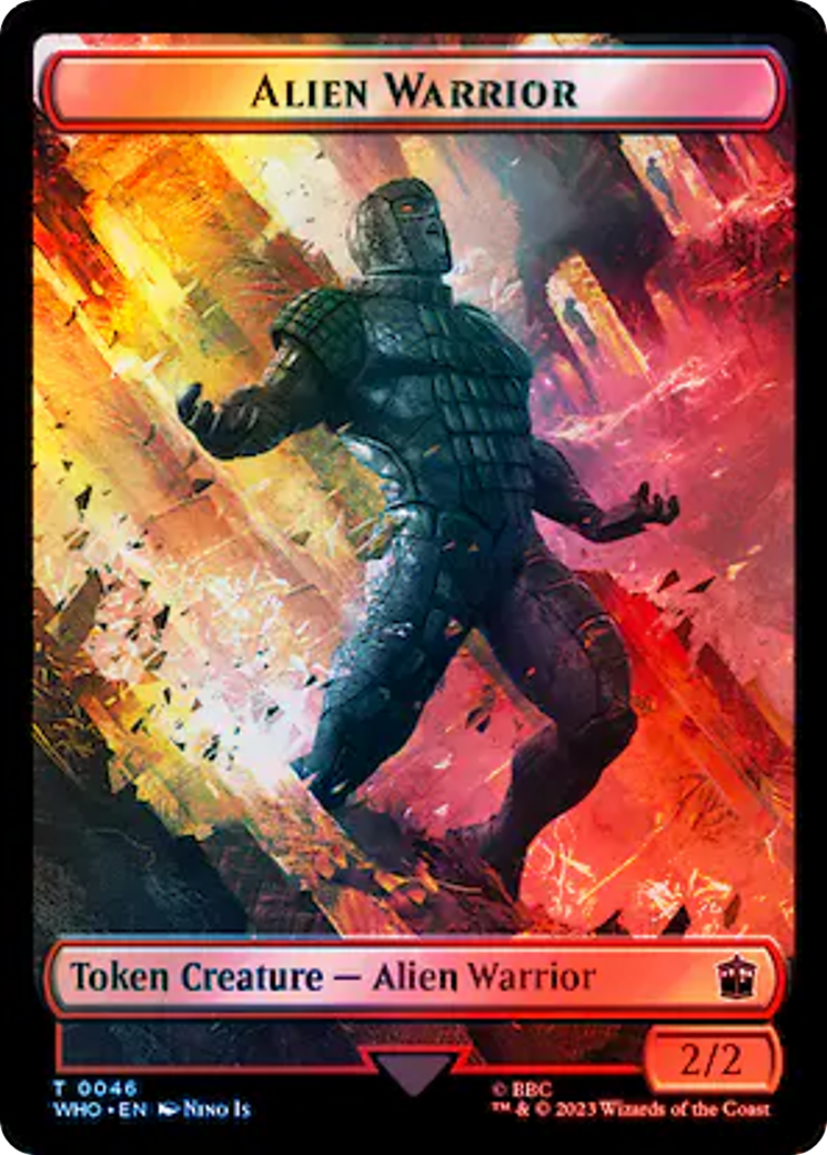 Dalek // Alien Warrior Double-Sided Token (Surge Foil) [Doctor Who Tokens] | Jomio and Rueliete's Cards and Comics