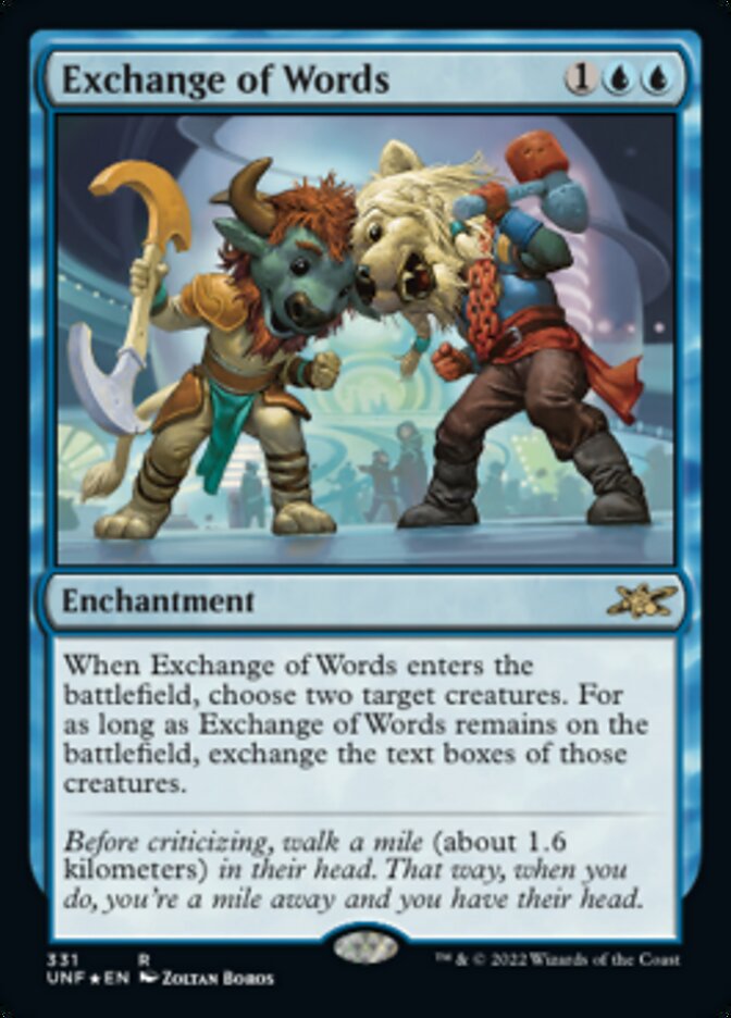 Exchange of Words (Galaxy Foil) [Unfinity] | Jomio and Rueliete's Cards and Comics