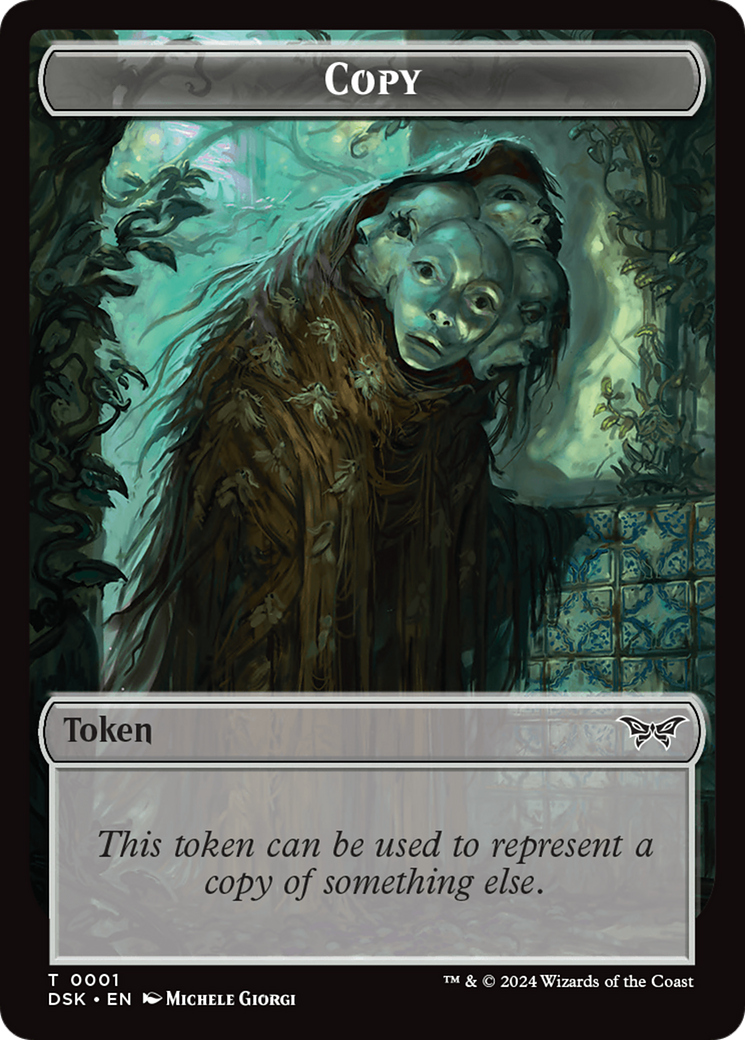 Copy // Manifest Double-Sided Token [Duskmourn: House of Horror Tokens] | Jomio and Rueliete's Cards and Comics