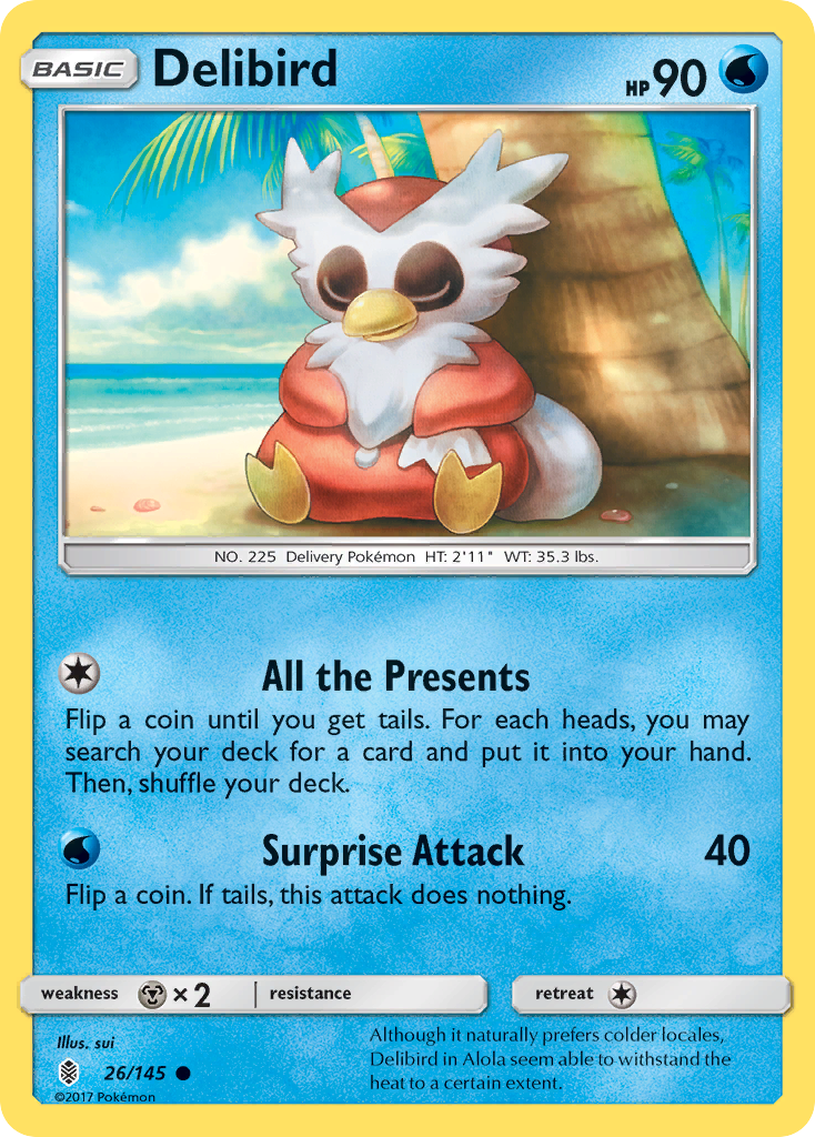 Delibird (26/145) [Sun & Moon: Guardians Rising] | Jomio and Rueliete's Cards and Comics