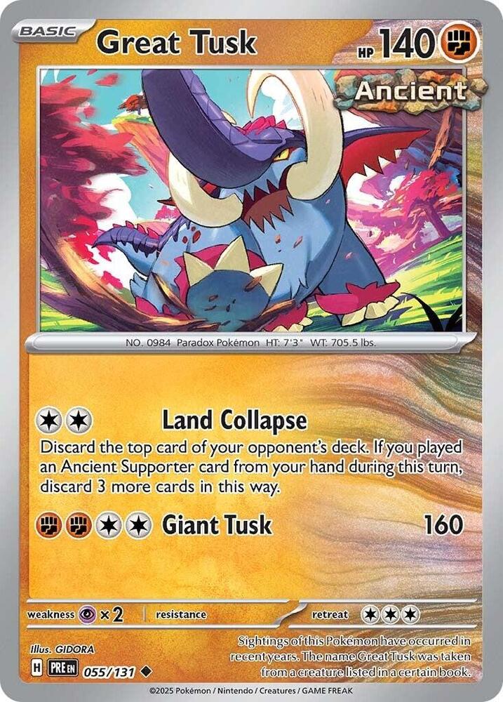Great Tusk (055/131) [Scarlet & Violet: Prismatic Evolutions] | Jomio and Rueliete's Cards and Comics