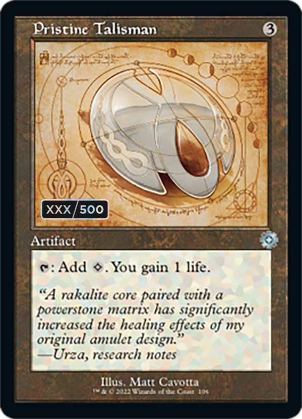 Pristine Talisman (Retro Schematic) (Serialized) [The Brothers' War Retro Artifacts] | Jomio and Rueliete's Cards and Comics