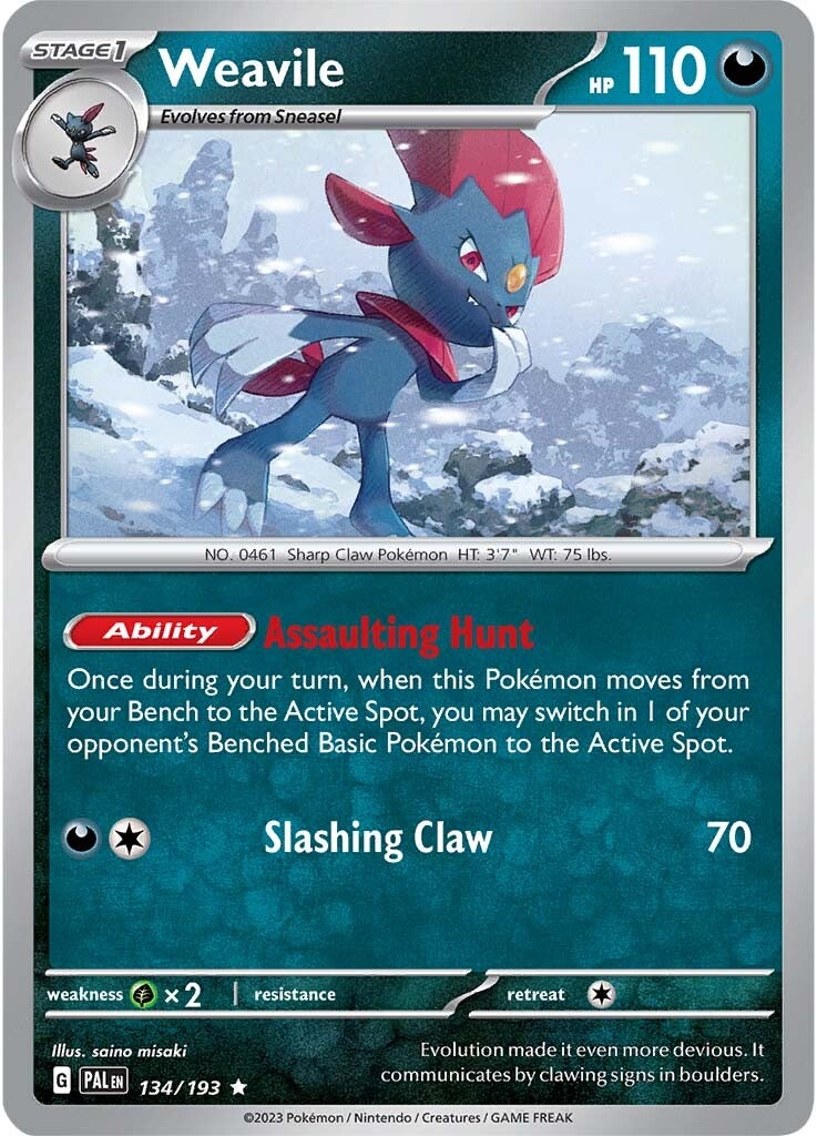 Weavile (134/193) [Scarlet & Violet: Paldea Evolved] | Jomio and Rueliete's Cards and Comics