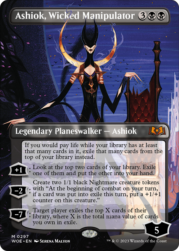 Ashiok, Wicked Manipulator (Borderless Alternate Art) [Wilds of Eldraine] | Jomio and Rueliete's Cards and Comics
