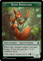 Food // Bushy Bodyguard Double-Sided Token [Bloomburrow Tokens] | Jomio and Rueliete's Cards and Comics