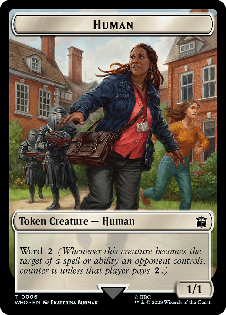 Human (0006) // Alien Salamander Double-Sided Token [Doctor Who Tokens] | Jomio and Rueliete's Cards and Comics