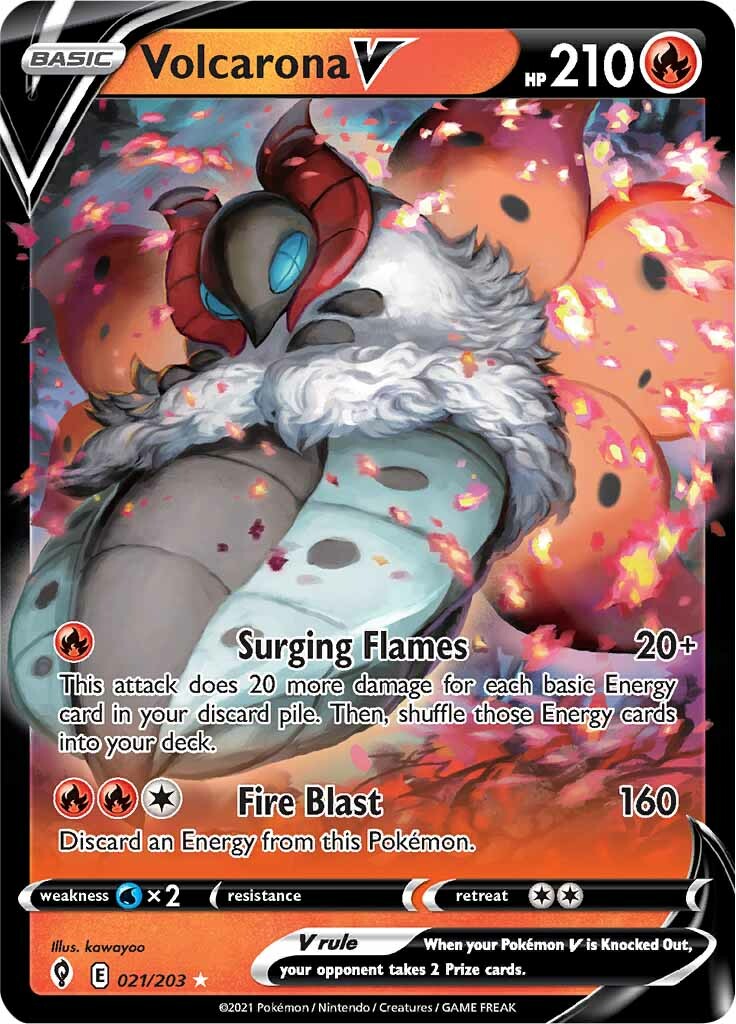Volcarona V (021/203) [Sword & Shield: Evolving Skies] | Jomio and Rueliete's Cards and Comics