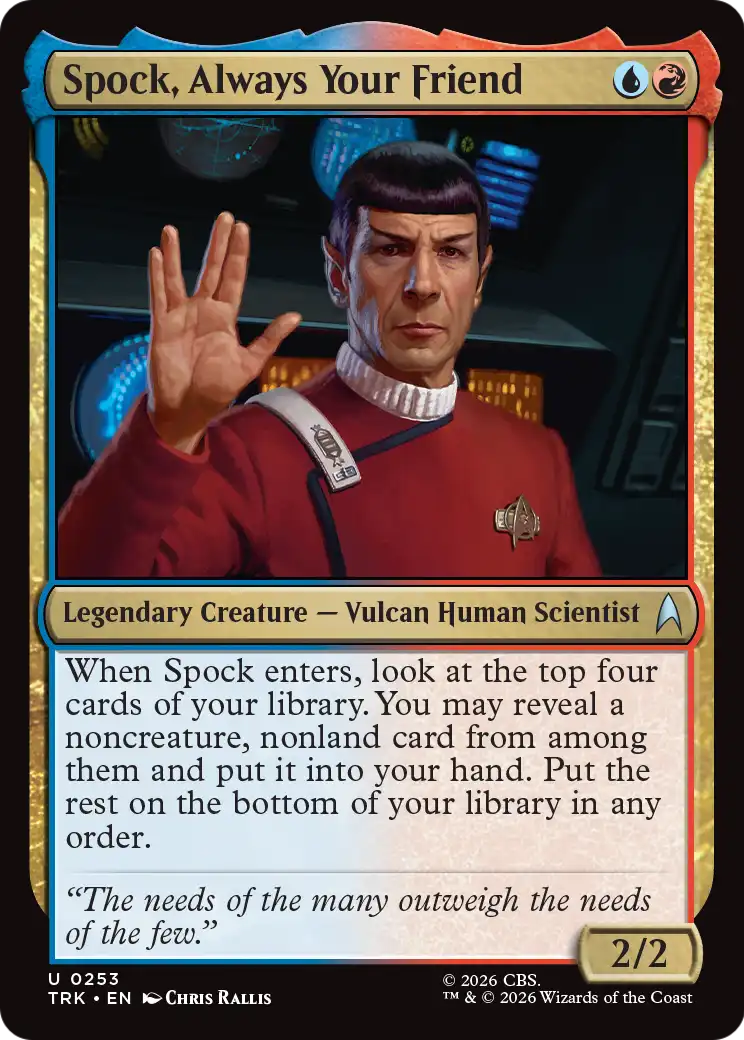 Spock, Always Your Friend [Star Trek] | Jomio and Rueliete's Cards and Comics