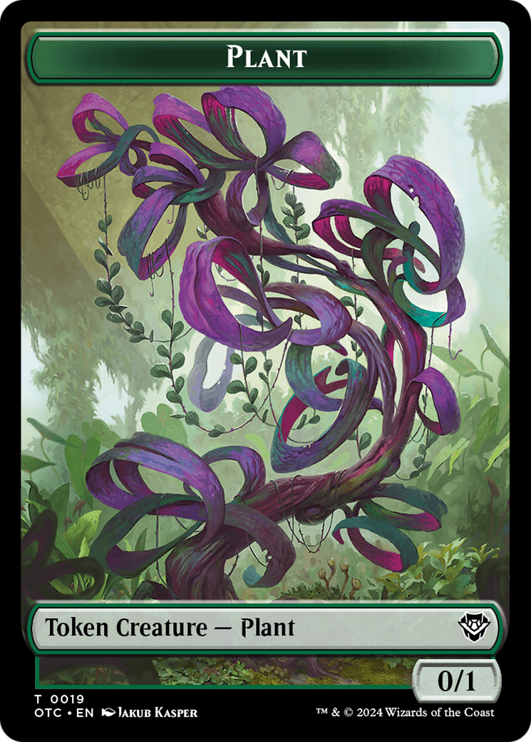 Plant Warrior // Plant Double-Sided Token [Outlaws of Thunder Junction Commander Tokens] | Jomio and Rueliete's Cards and Comics