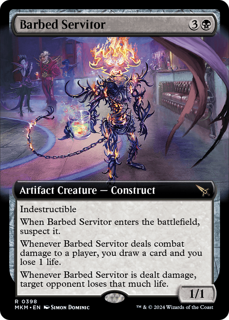 Barbed Servitor (Extended Art) [Murders at Karlov Manor] | Jomio and Rueliete's Cards and Comics