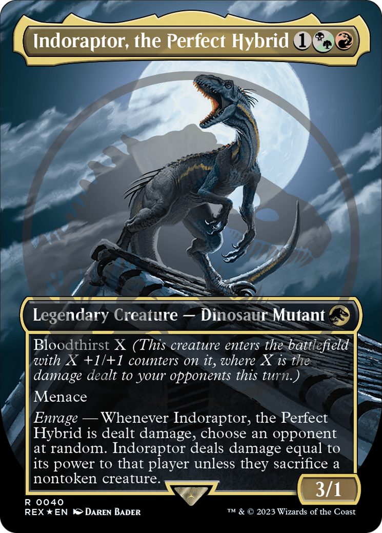 Indoraptor, the Perfect Hybrid (Emblem) (Borderless) [Jurassic World Collection Tokens] | Jomio and Rueliete's Cards and Comics