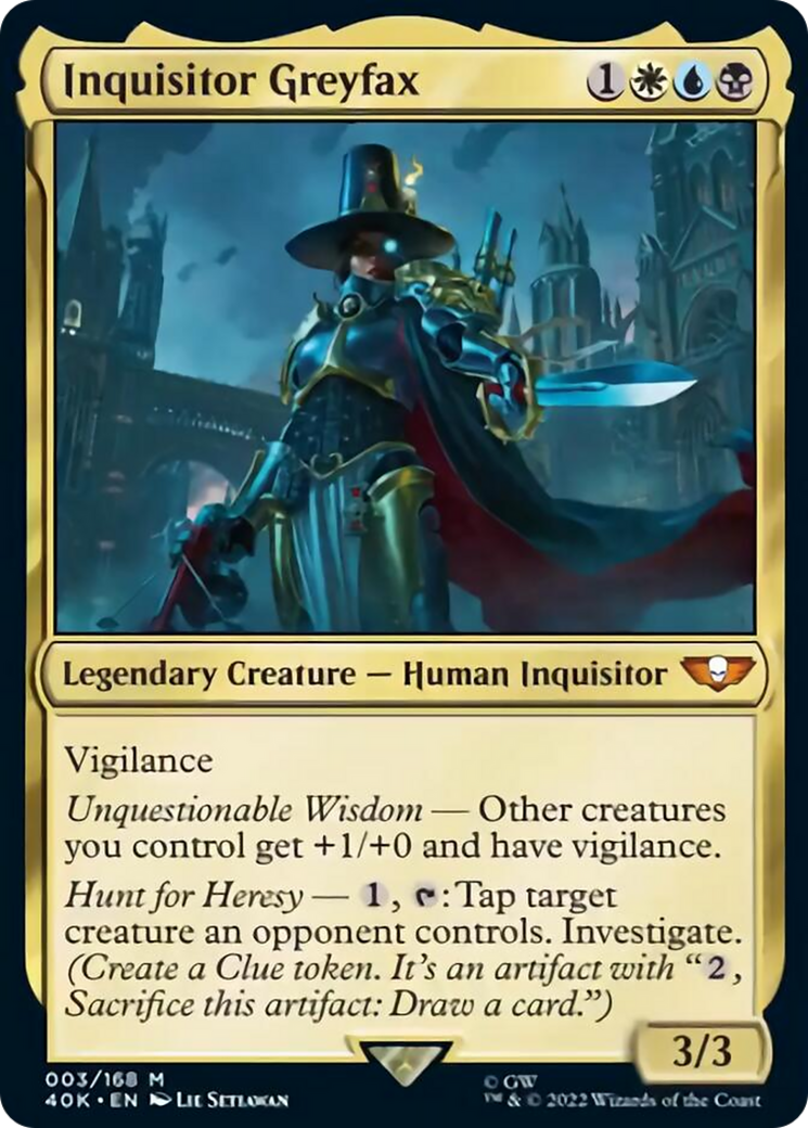 Inquisitor Greyfax (Surge Foil) [Warhammer 40,000] | Jomio and Rueliete's Cards and Comics