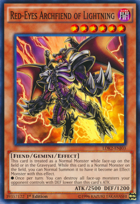 Red-Eyes Archfiend of Lightning [LDK2-ENJ03] Common | Jomio and Rueliete's Cards and Comics