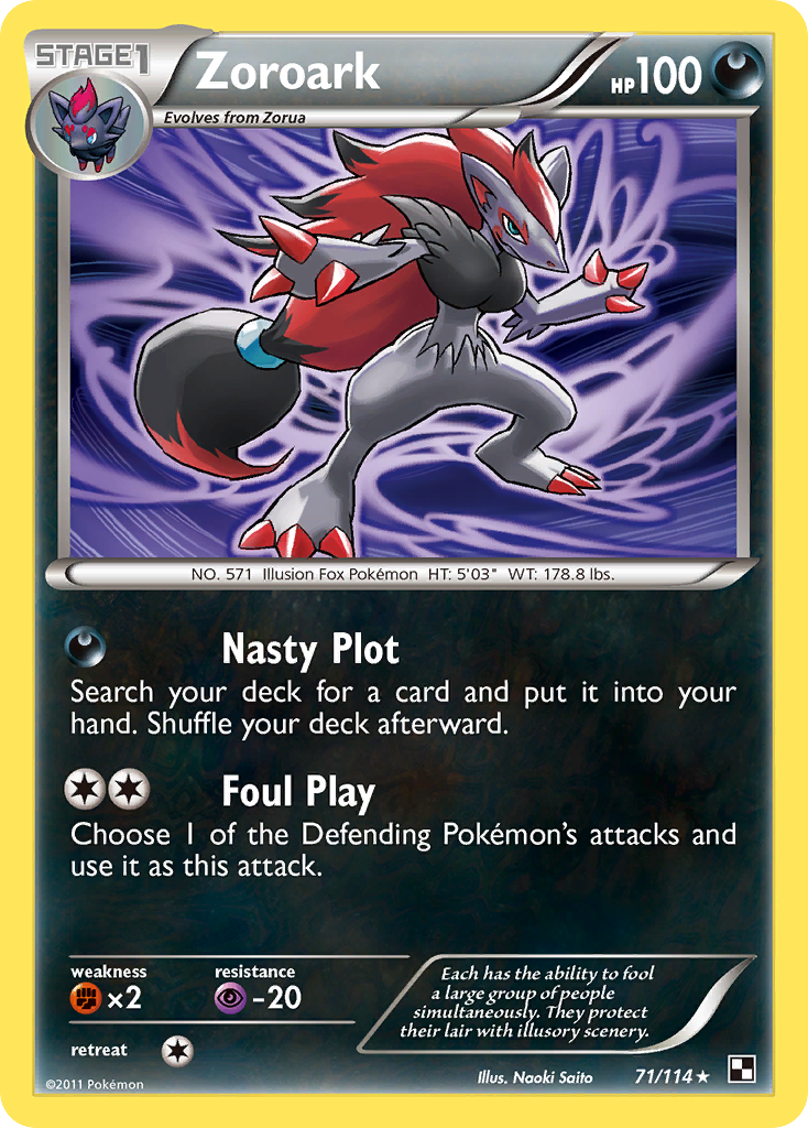 Zoroark (71/114) (Theme Deck Exclusive) [Black & White: Base Set] | Jomio and Rueliete's Cards and Comics