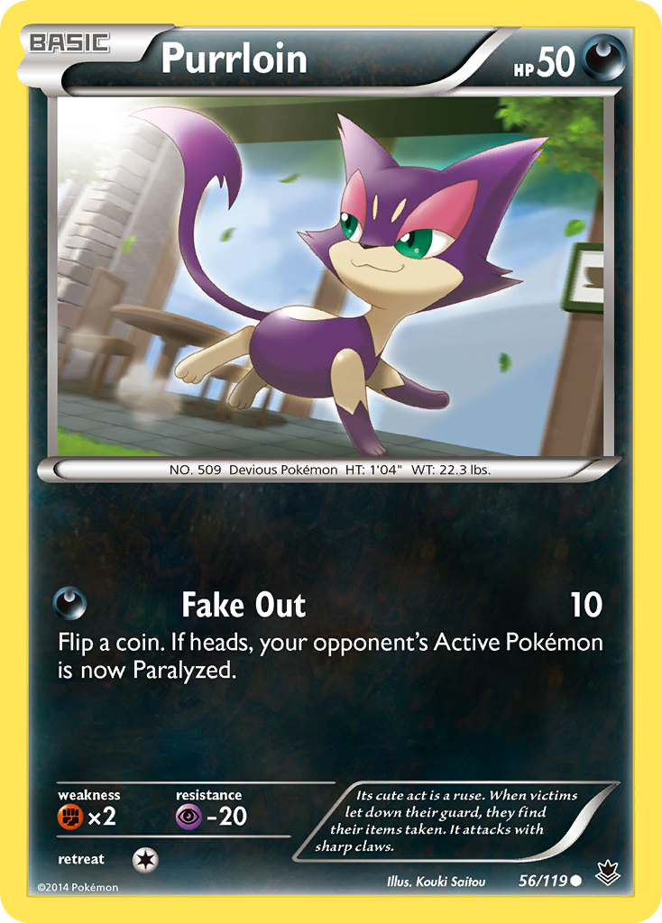 Purrloin (56/119) [XY: Phantom Forces] | Jomio and Rueliete's Cards and Comics