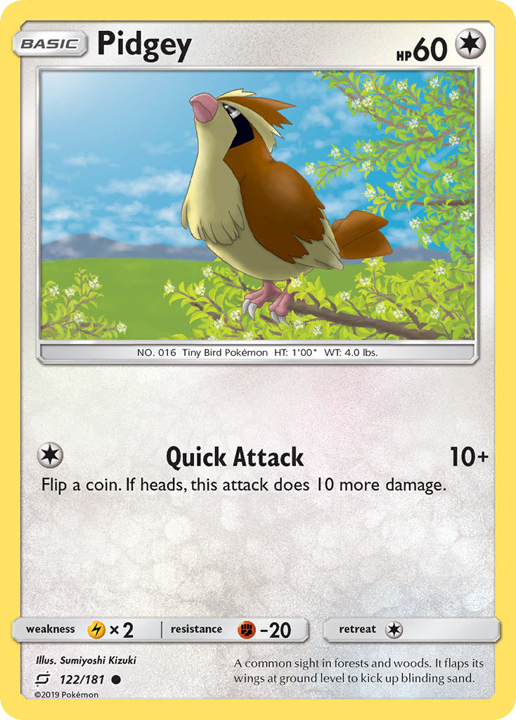 Pidgey (122/181) [Sun & Moon: Team Up] | Jomio and Rueliete's Cards and Comics