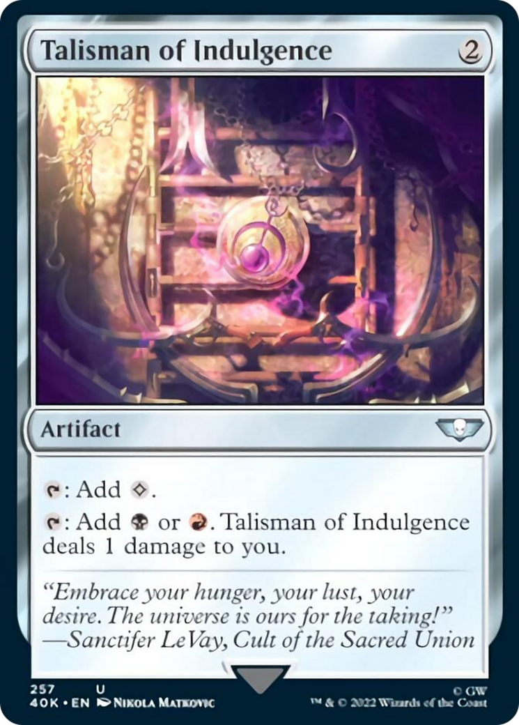Talisman of Indulgence [Warhammer 40,000] | Jomio and Rueliete's Cards and Comics