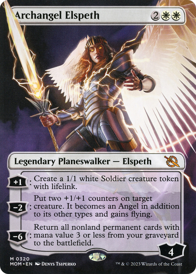 Archangel Elspeth (Borderless Alternate Art) [March of the Machine] | Jomio and Rueliete's Cards and Comics