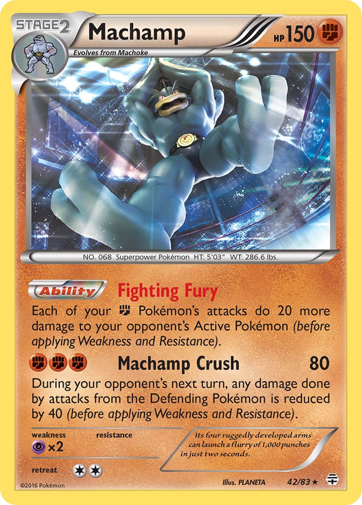 Machamp (42/83) (Theme Deck Exclusive) [XY: Furious Fists] | Jomio and Rueliete's Cards and Comics