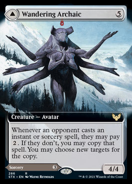 Wandering Archaic // Explore the Vastlands (Extended Art) [Strixhaven: School of Mages] | Jomio and Rueliete's Cards and Comics
