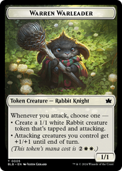 Bat // Warren Warleader Double-Sided Token [Bloomburrow Tokens] | Jomio and Rueliete's Cards and Comics