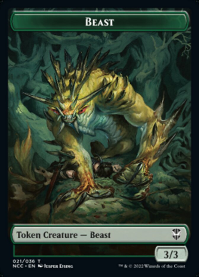 Plant // Beast Double-Sided Token [Streets of New Capenna Commander Tokens] | Jomio and Rueliete's Cards and Comics