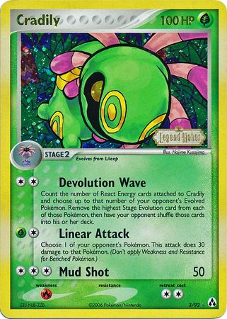 Cradily (3/92) (Stamped) [EX: Legend Maker] | Jomio and Rueliete's Cards and Comics