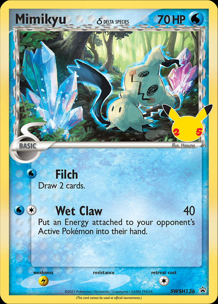 Mimikyu (SWSH136) (Delta Species) (Celebrations) [Sword & Shield: Black Star Promos] | Jomio and Rueliete's Cards and Comics