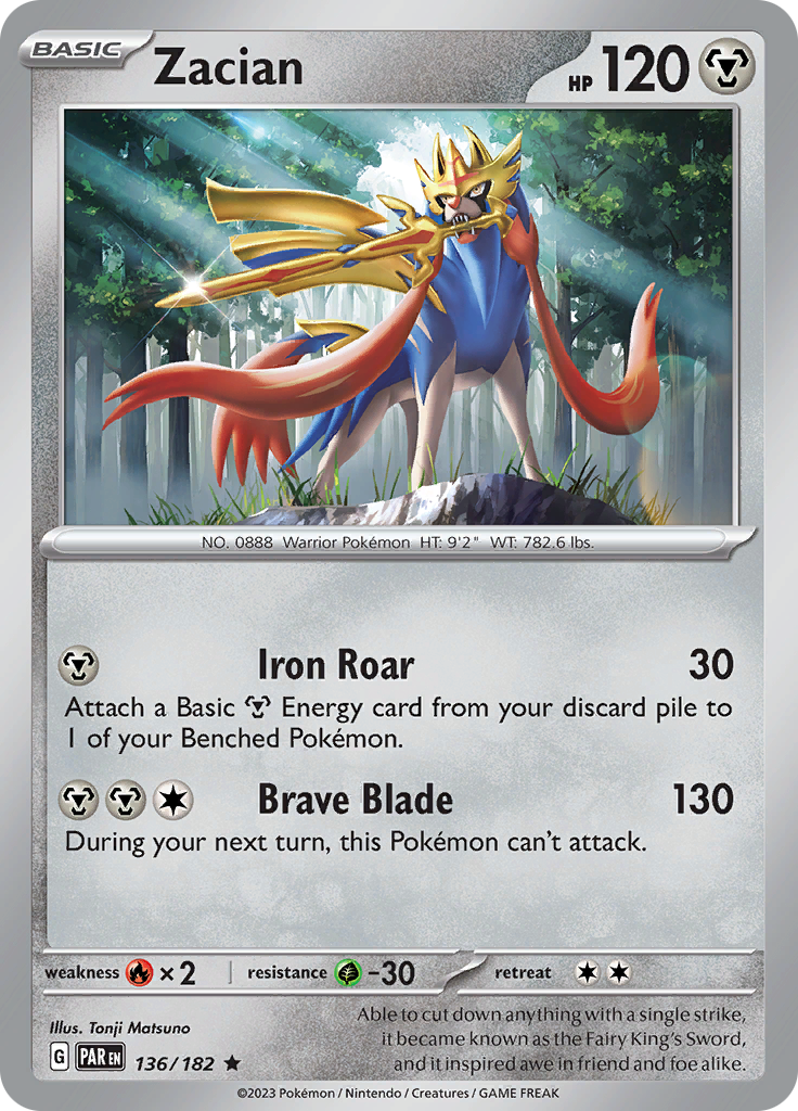 Zacian (136/182) [Scarlet & Violet: Paradox Rift] | Jomio and Rueliete's Cards and Comics
