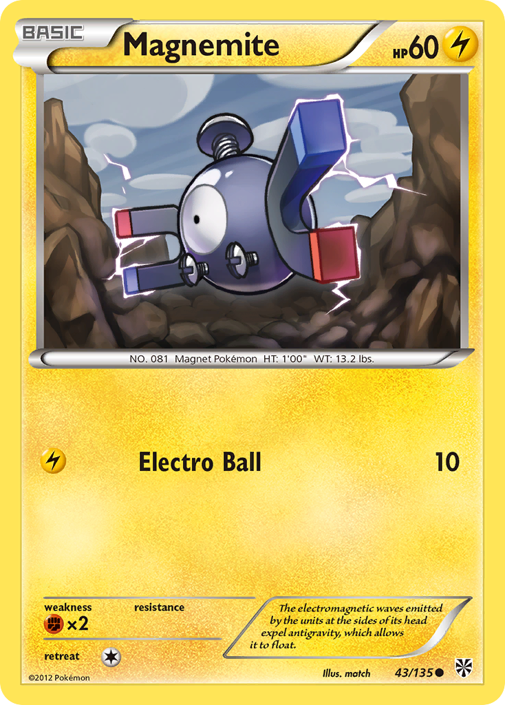 Magnemite (43/135) [Black & White: Plasma Storm] | Jomio and Rueliete's Cards and Comics