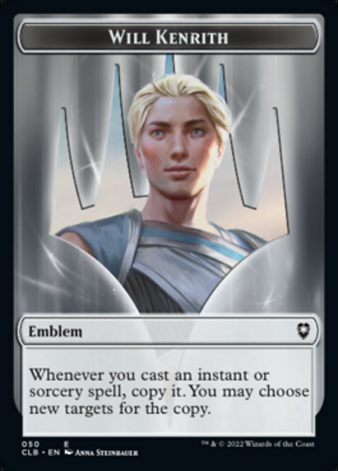 Will Kenrith Emblem // Copy Double-Sided Token [Commander Legends: Battle for Baldur's Gate Tokens] | Jomio and Rueliete's Cards and Comics