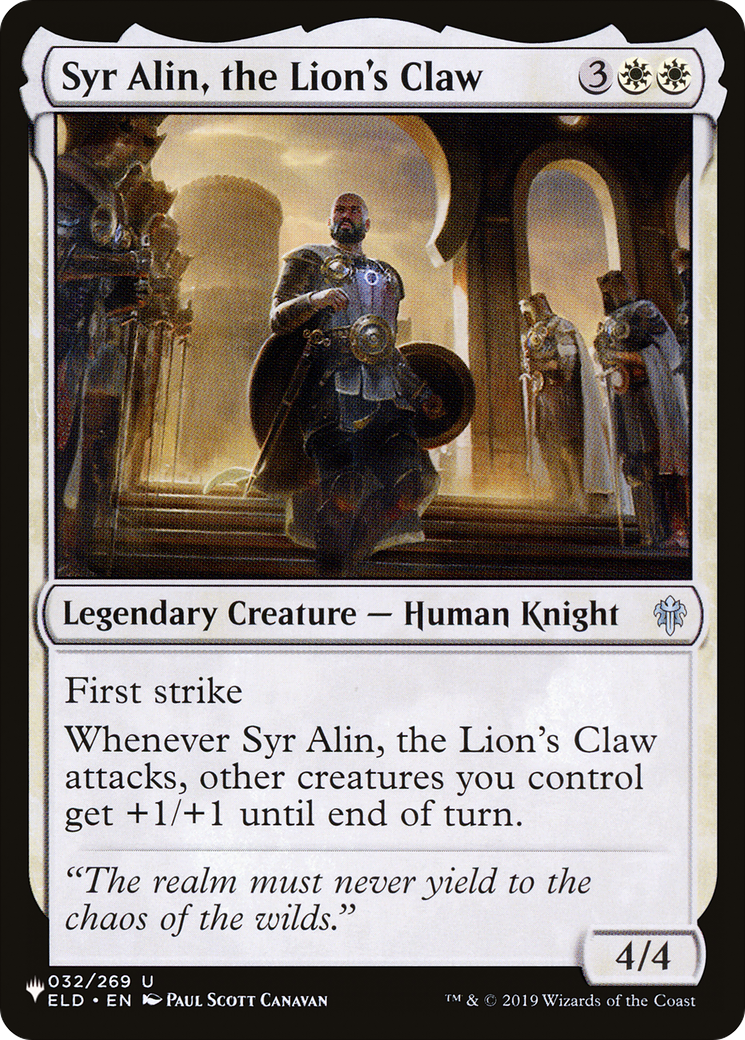 Syr Alin, the Lion's Claw [The List] | Jomio and Rueliete's Cards and Comics