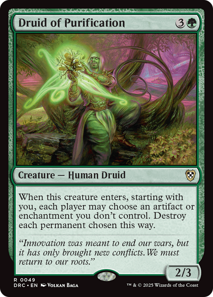 Druid of Purification [Aetherdrift Commander] | Jomio and Rueliete's Cards and Comics