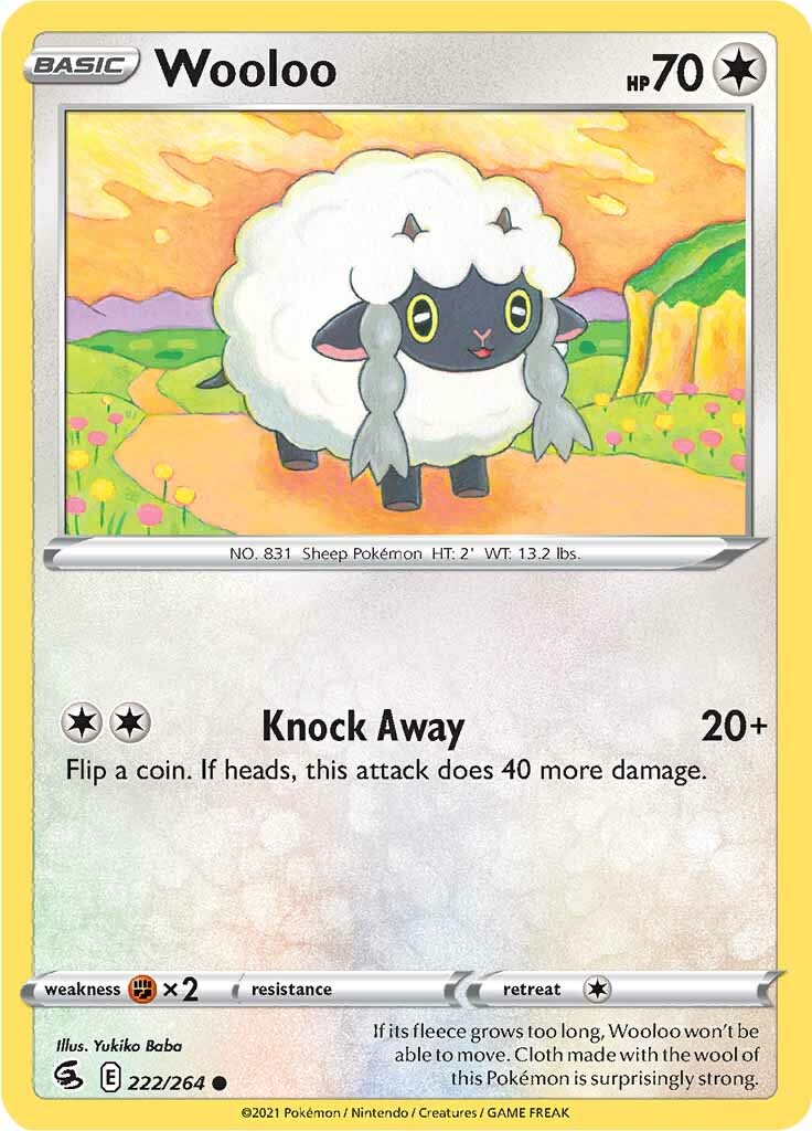 Wooloo (222/264) [Sword & Shield: Fusion Strike] | Jomio and Rueliete's Cards and Comics