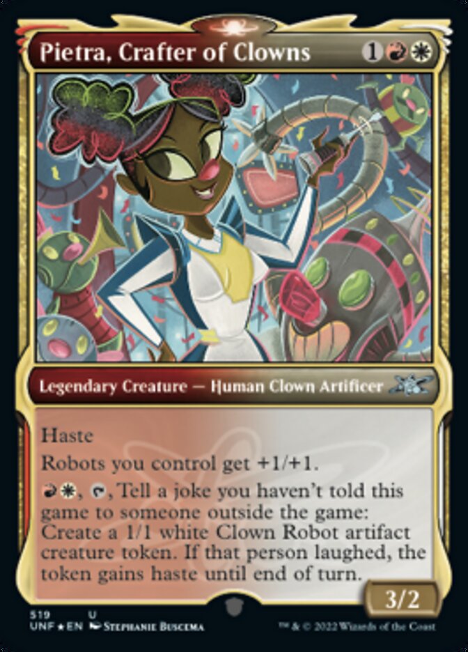 Pietra, Crafter of Clowns (Showcase) (Galaxy Foil) [Unfinity] | Jomio and Rueliete's Cards and Comics