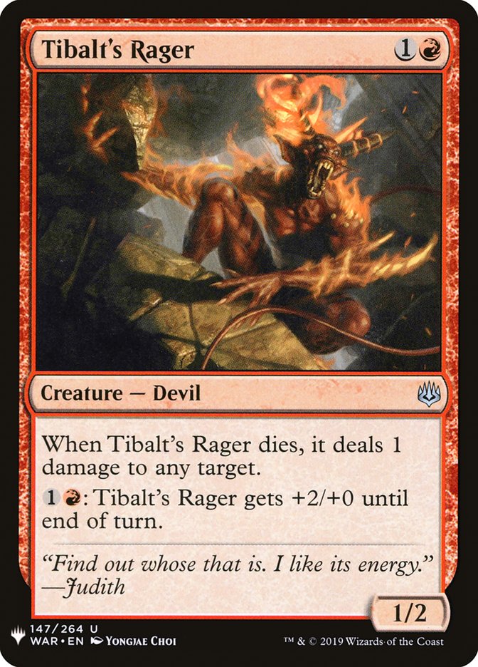 Tibalt's Rager [Mystery Booster] | Jomio and Rueliete's Cards and Comics