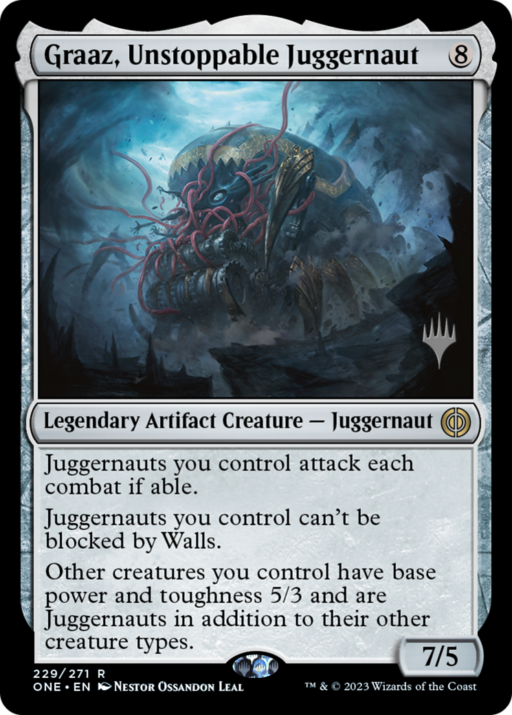 Graaz, Unstoppable Juggernaut (Promo Pack) [Phyrexia: All Will Be One Promos] | Jomio and Rueliete's Cards and Comics